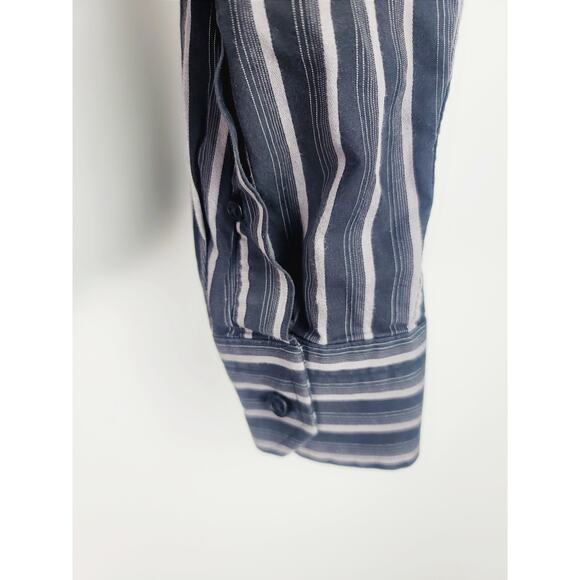 EXPRESS FITTED STRETCH STRIPED LONG SLEEVE SHIRT - LARGE - Picture 4 of 6